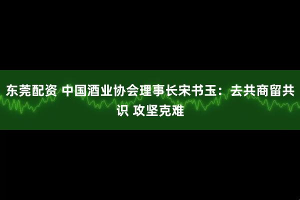东莞配资 中国酒业协会理事长宋书玉：去共商留共识 攻坚克难
